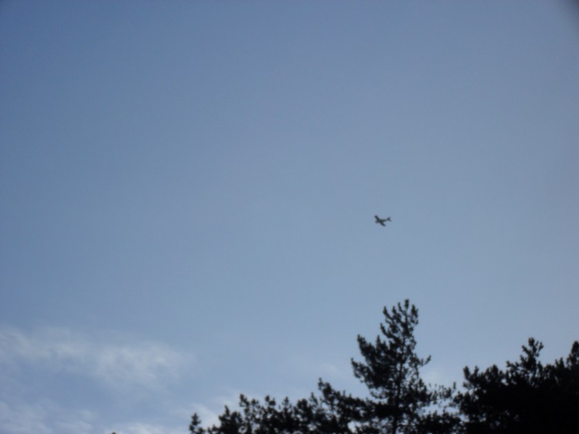 Aeroplane flying near Holkham