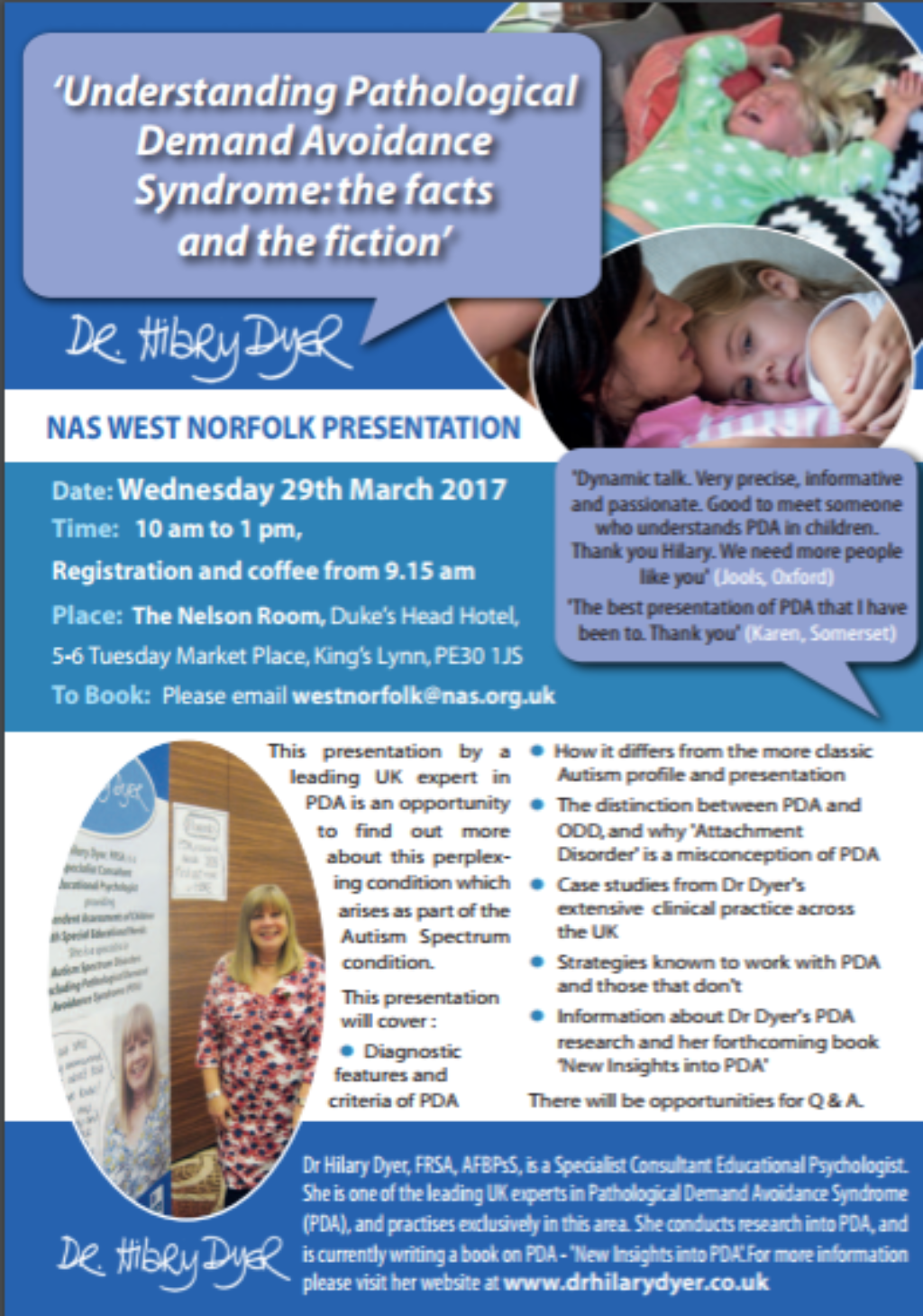 An Expert on Pathological Demand Avoidance is Coming to King’s&nbsp;Lynn