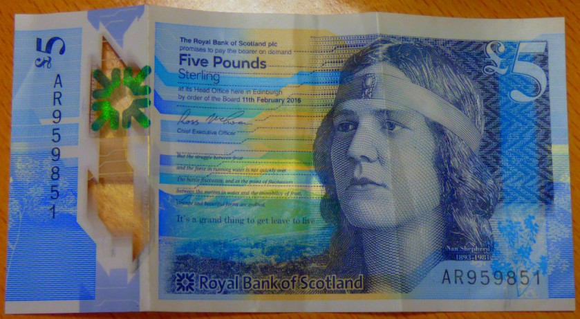 Scottish £5 reverse