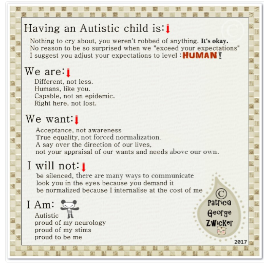 Autism Infographics and Some Photographs