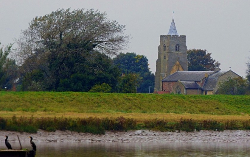 Cormorants and church