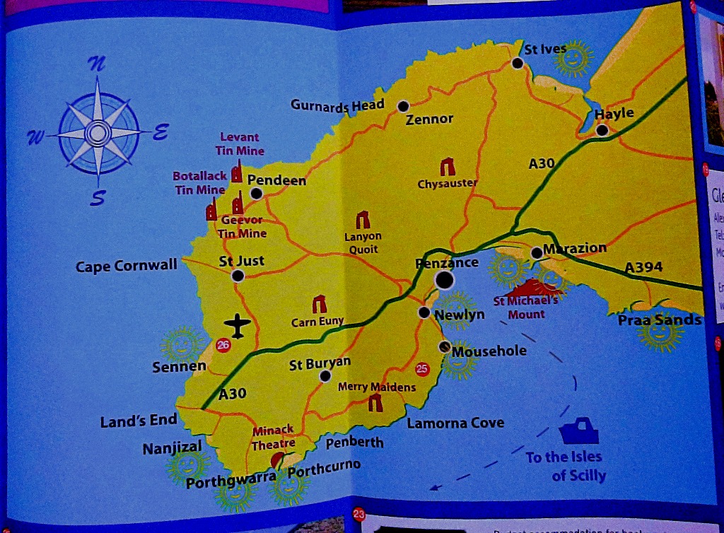 Penzance map close up