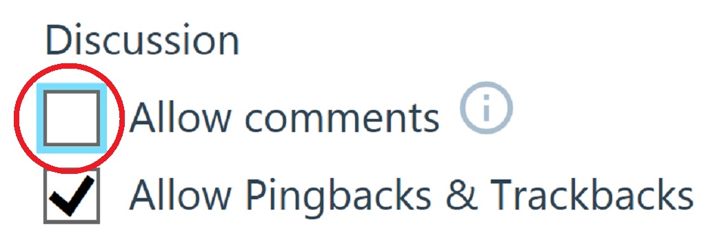 Comments Not Allowed