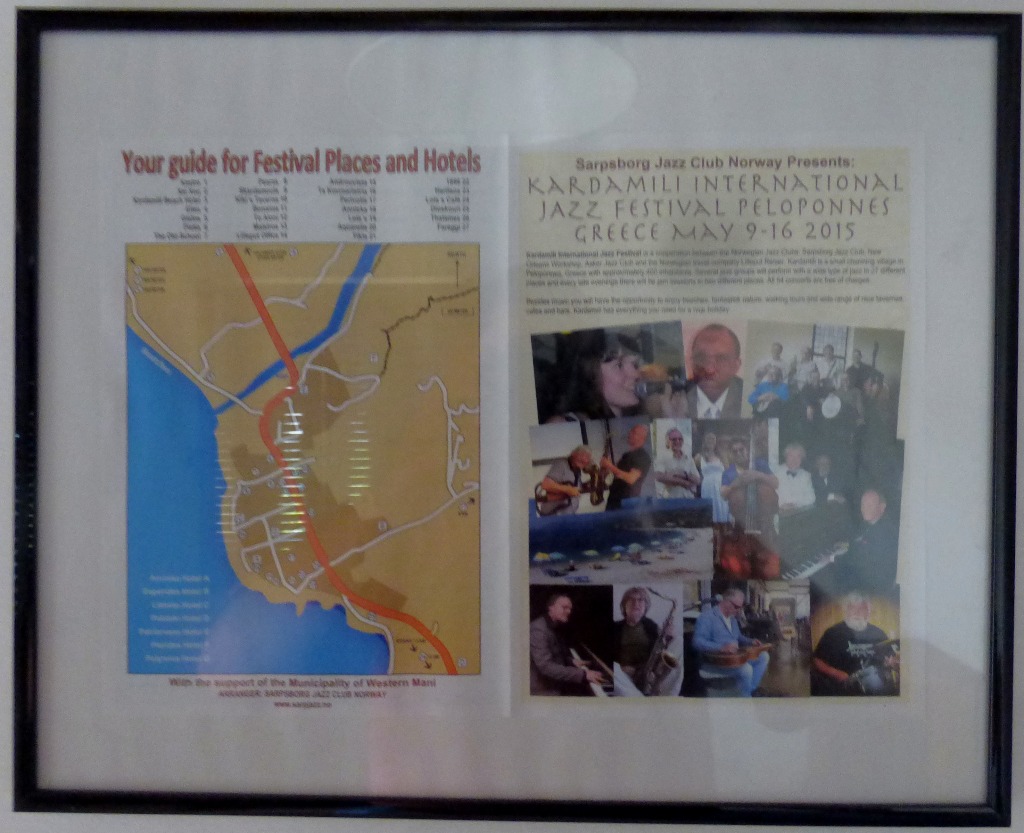 Kardamili Jazz Festival ads, Tseria