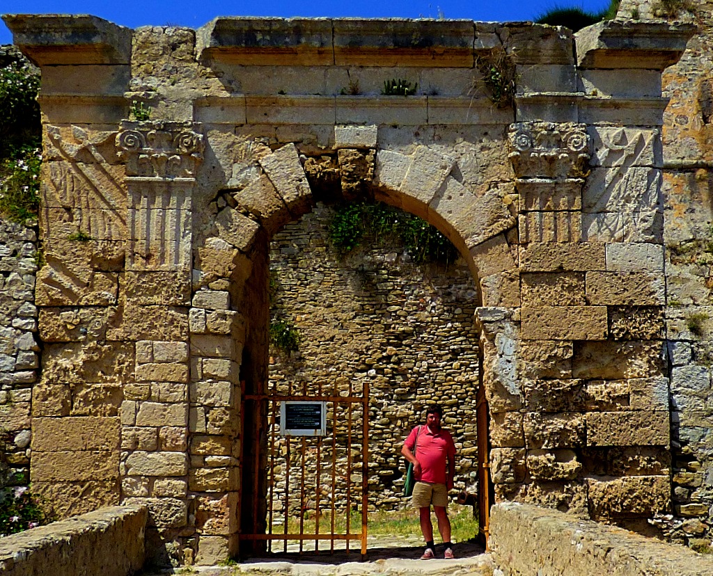 Me at the gateway to Methoni Castle