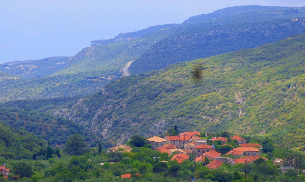 View down the mountains
