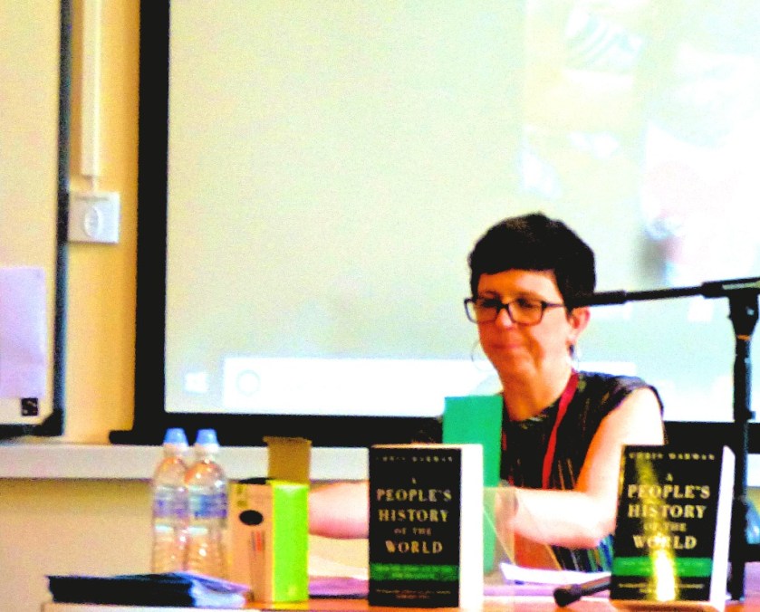 Amy prepares to give her talk