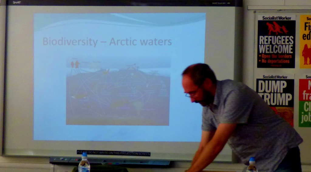 Ian adjusts the slide show