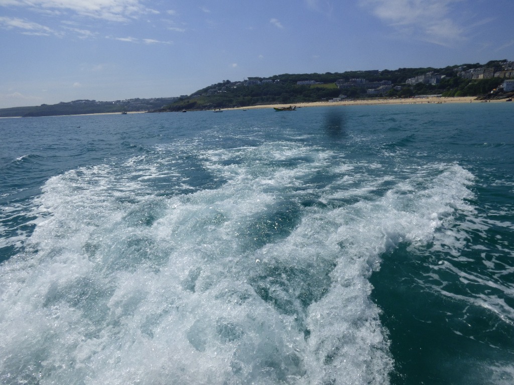 Looking back from the boat