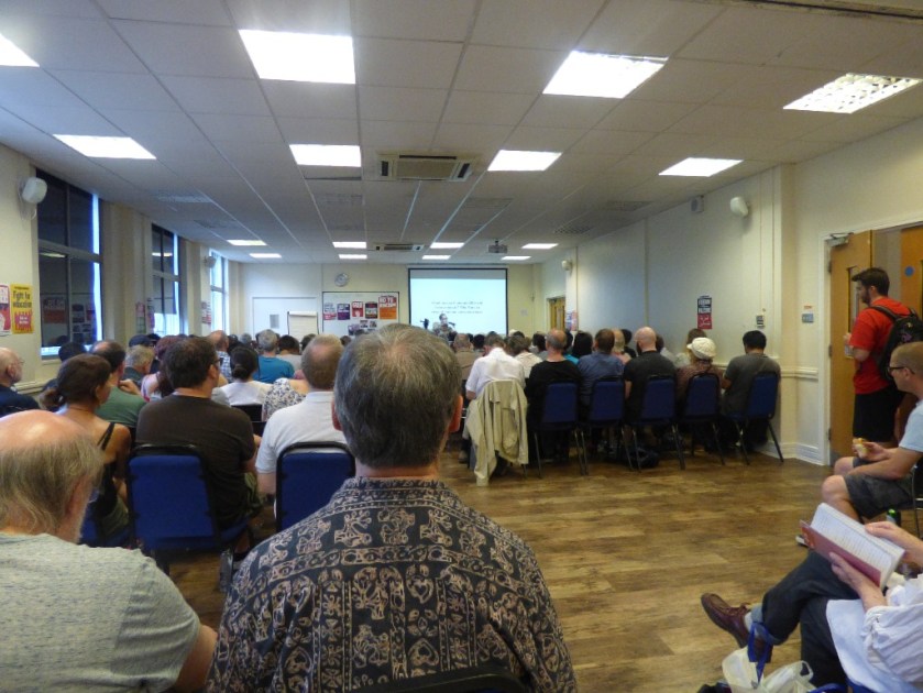 Looking towards the speaker