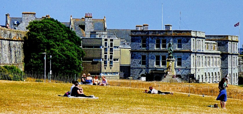buildings overlooking The Hoe
