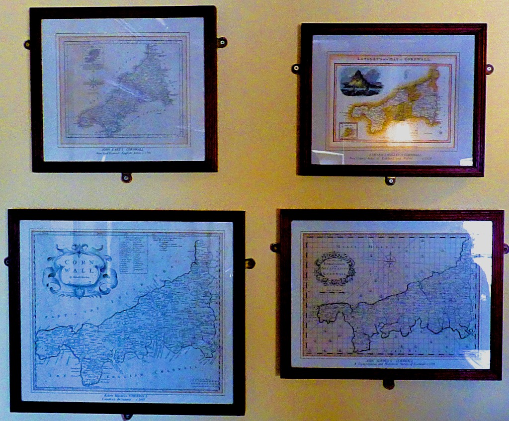 Four antique maps of Cornwall
