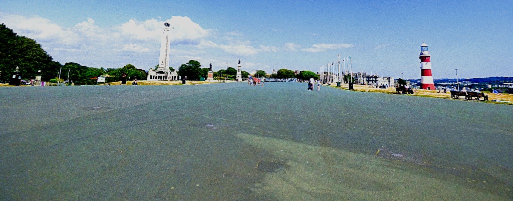 Memorial and Lighthouse in the distance