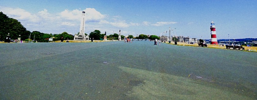 Memorial and Lighthouse in the distance