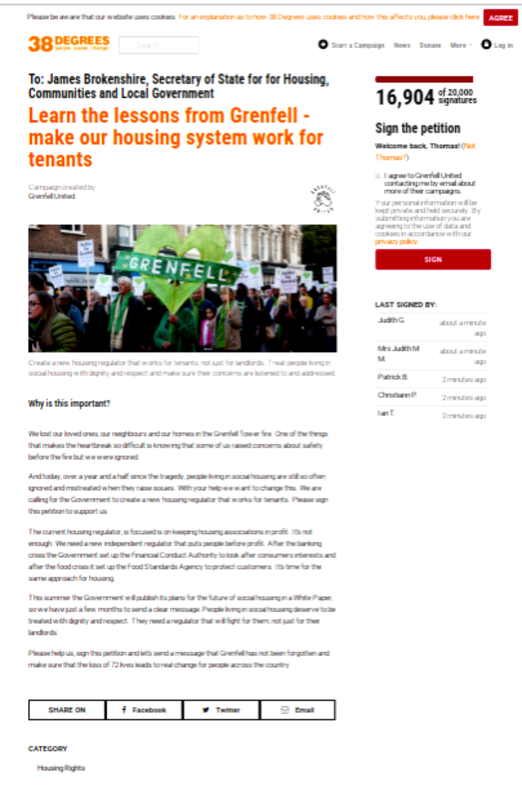 Grenfell petition