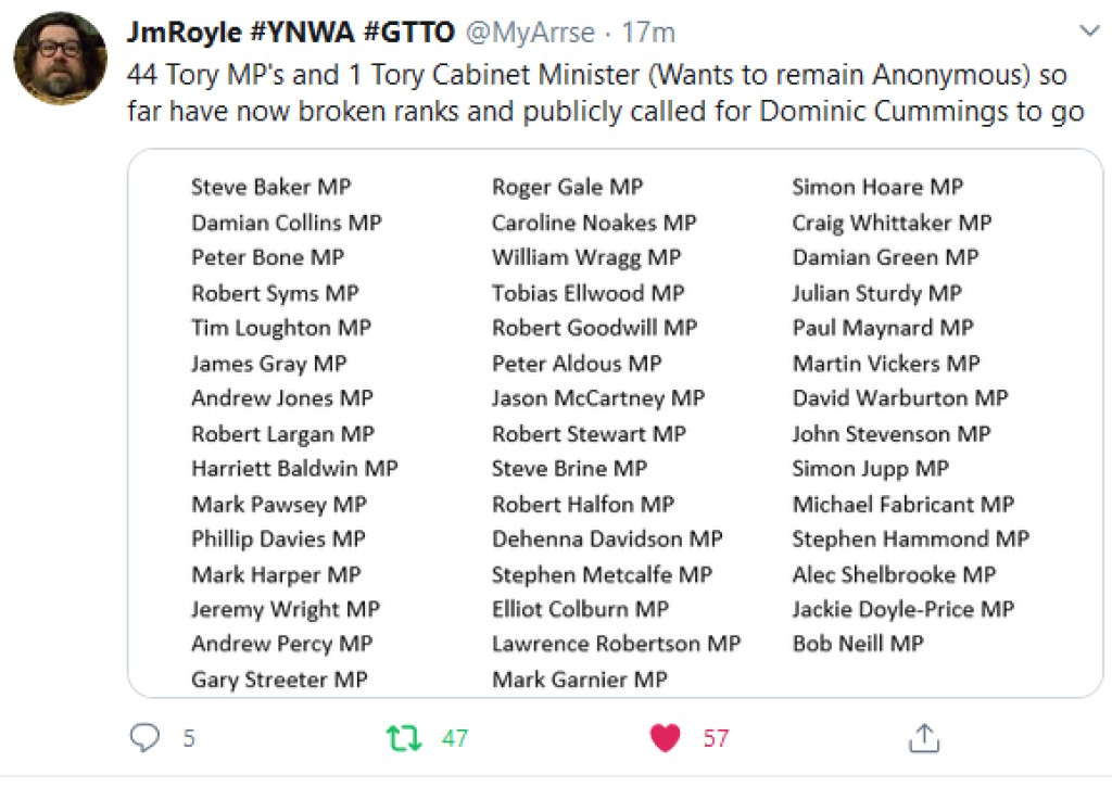 MPs turning on Cummings