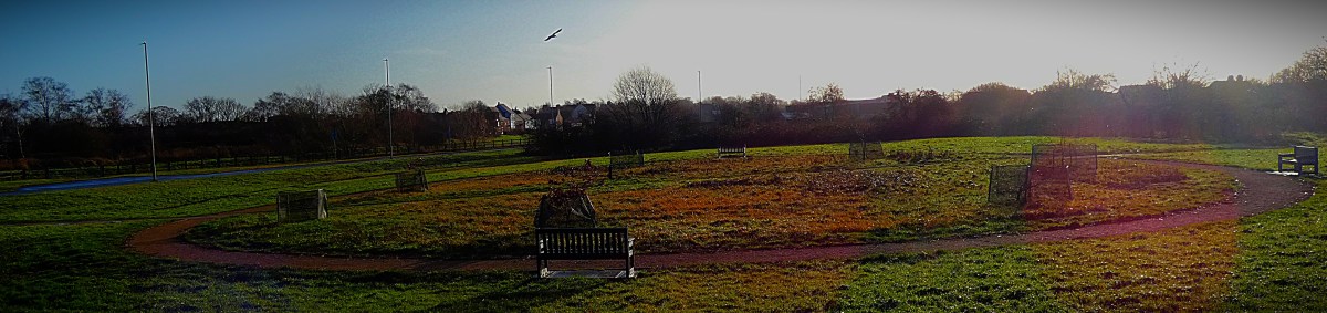 "Roundel Path" as I have dubbed this construction due its resemblance to the famous London Underground symbol. King's Lynn is actually an hour and three quarters from London by train.